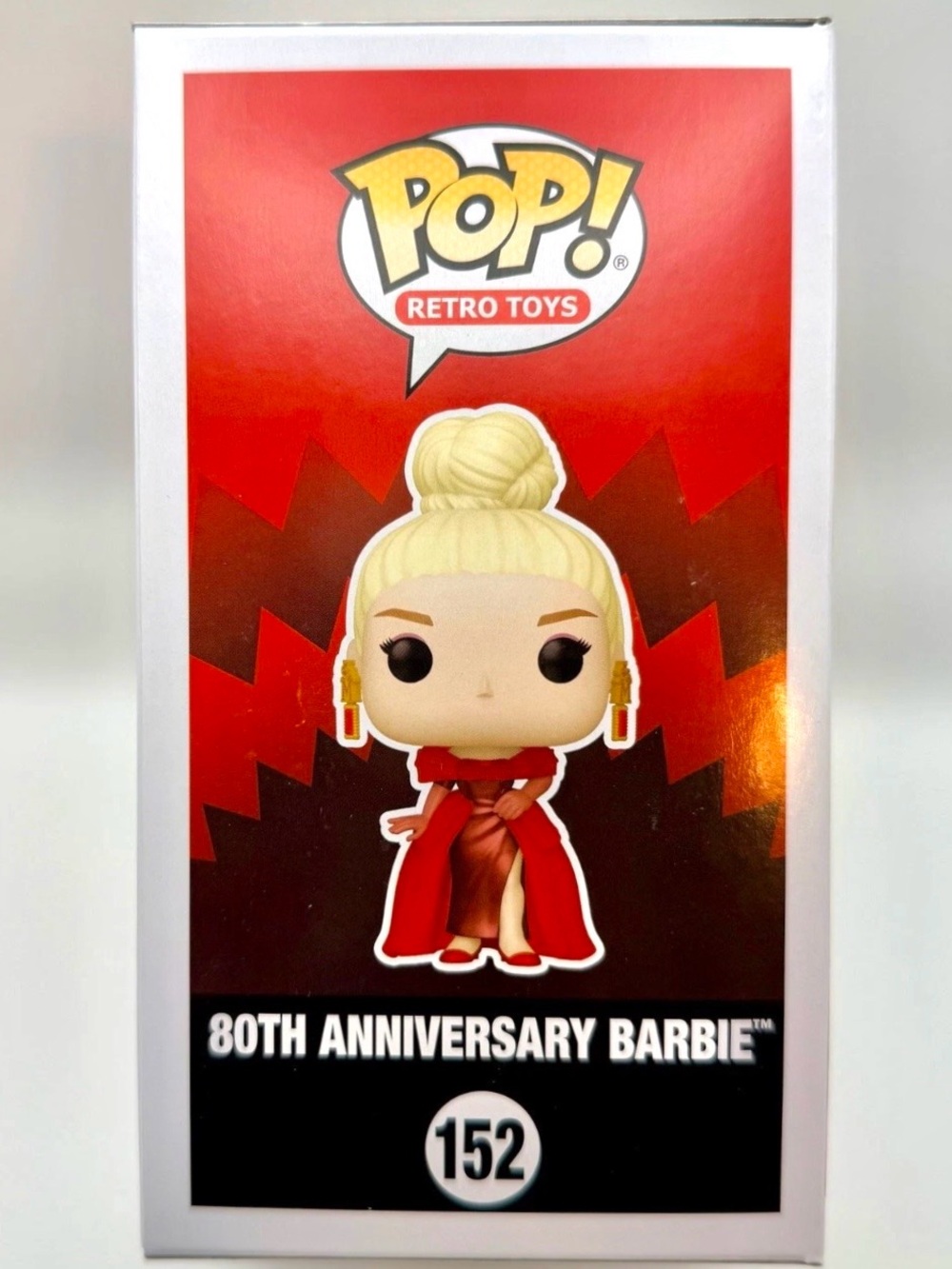 Funko Pop Retro Line, Barbie 80th Anniversary #152 with Red Dress & Cape, NIB - Picture 7 of 10
